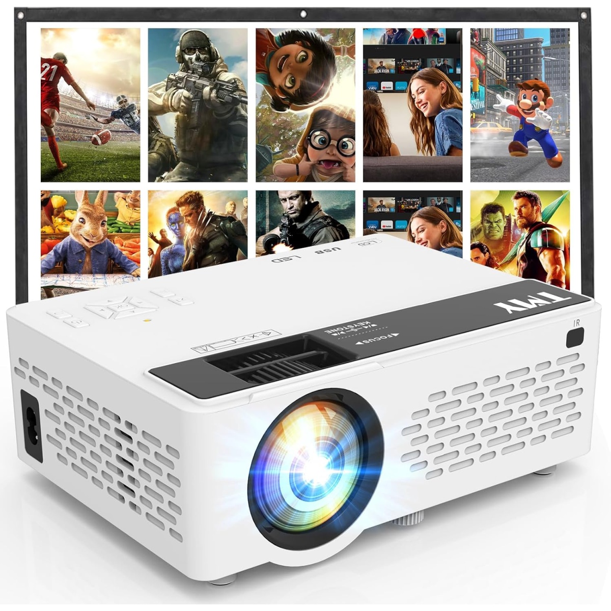 TMY Mini Projector Compatible with TV Stick Smartphone V08